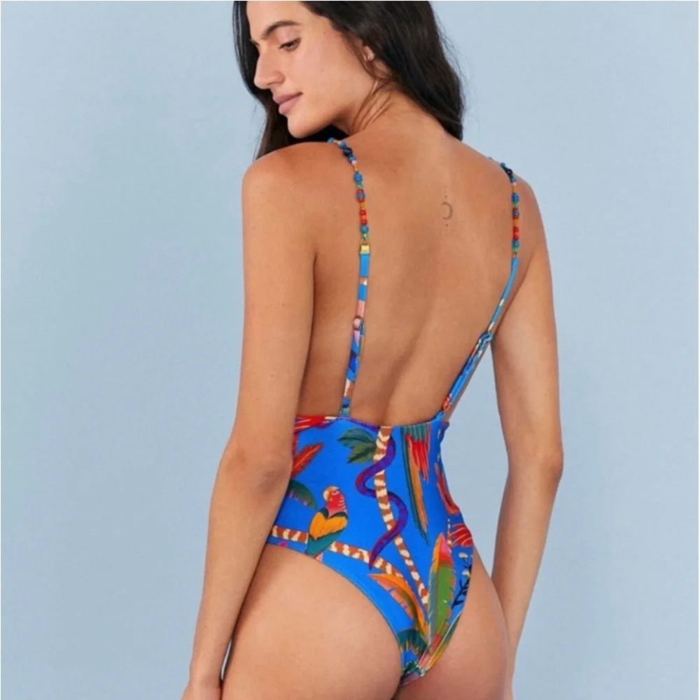 New FARM Rio Macaw Party One Piece Swimsuit - Picture 1 of 7